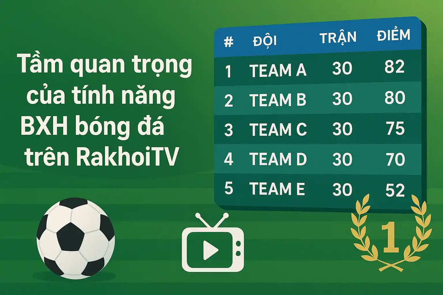 Tầm quan trọng của tính năng BXH bóng đá trên RakhoiTV