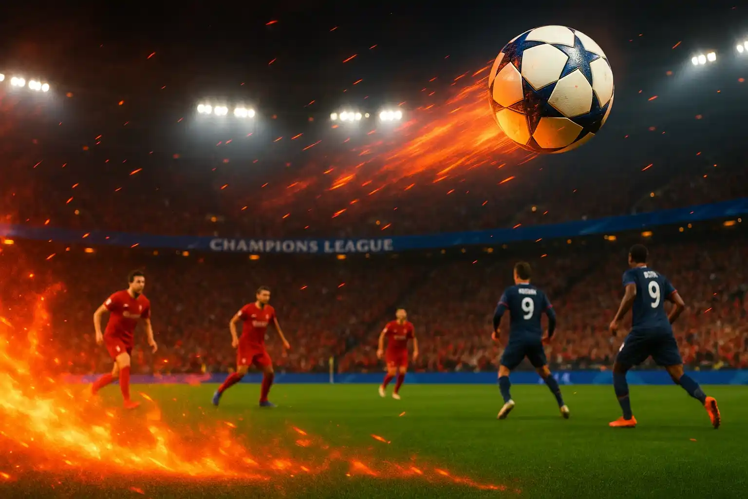 Sân cỏ rực lửa, bóng bay vèo vèo ở giải Champion League